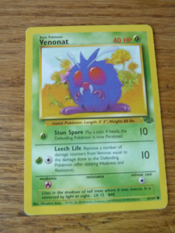 Venonat 63/64 - Jungle SET - VINTAGE WOTC Pokemon Card - UNLIMITED - LP - Image 1