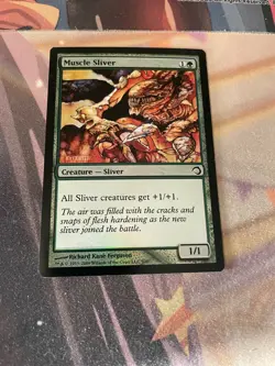 MTG - MUSCLE SLIVER - COMMON - FOIL - NM - PREMIUM DECK SLIVERS - Image 1