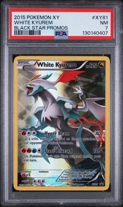 2015 Pokemon XY Black Star Promos #XY81 White Kyurem PSA NEAR MINT 7 - Image 1