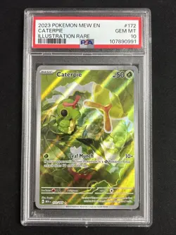 2023 Pokemon Mew 151 English #172 Caterpie Illustration Rare PSA 10 Gem Mint - Image 1