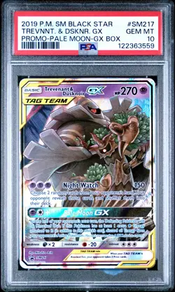 2019 POKEMON SM BLACK STAR PROMO PALE MOON-GX BOX TREVENANT & DUSKNOIR GX PSA 10 - Image 1