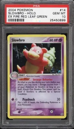 2004 Pokemon EX Slowbro Holo Fire Red & Leaf Green #14 - PSA 10 - Image 1