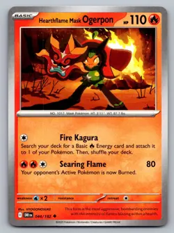 Pokemon TCG SV10: Destined Rivals Hearthflame Mask Ogerpon 044/182 - Image 1