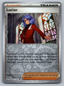 Pokemon TCG SV06: Twilight Masquerade Lucian 157/167 Reverse Holo - Image 1