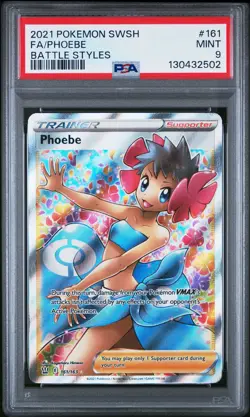 Phoebe 161 2021 Pokemon Sword & Shield Battle Styles PSA 9 - Image 1