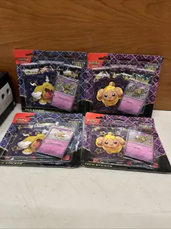 LOT 4 Pokemon TCG Paldean Fates Tech Sticker Collection Blister Pack Set 12Packs - Image 1