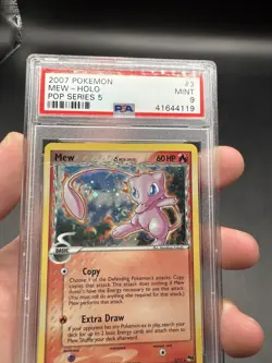 2007 Pokemon Pop Series 5 Mew Holo #3 PSA 9 Mint Swirl! - Image 3