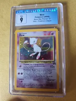 CGC 9 MINT Pokemon Mew #9 Holo Black Star Promo 2000 League Rare W/ Swirl - Image 1