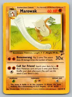 Pokemon TCG Base Set 2 Marowak 052/130 - Image 1