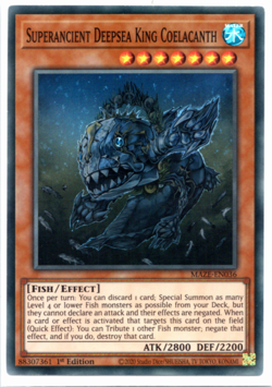 Superancient Deepsea King Coelacanth - Maze-EN036 Super Rare 1st Edition Yugioh - Image 1