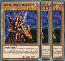 yugioh 3x Brecher, Magischer Krieger YSYR-DE015 COMMON DEUTSCH - Image 1
