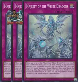 Yugioh! 3x Majesty of the White Dragons SDWD-EN027 Super Rare 1st Ed NM - Image 1