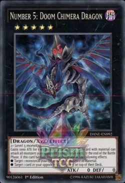 1st ed Number 5: Doom Chimera Dragon super rare DANE-EN092 Yugioh - Image 1