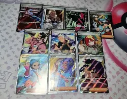 Pokemon Card Lot 10 Official TCG Cards S&Violet Full Art Trainers Near Mint - Image 1