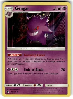 Pokemon TCG Gengar Holo Card 38/111 Sm-Crimson Invasion LP/NM - Image 1