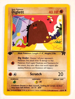 Diglett - 52/82 - Team Rocket - 1st Edition - Vintage WotC Era Pokemon Card - Image 1