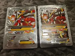 X2 M Lucario EX Silver Foil Fan Art Viny Collector Pokemon Card 2x - Image 1