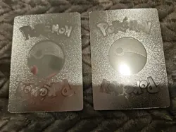 X2 M Lucario EX Silver Foil Fan Art Viny Collector Pokemon Card 2x - Image 2