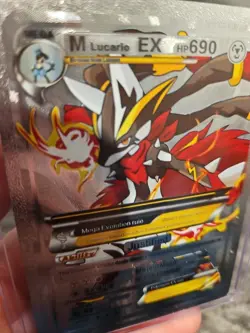 X2 M Lucario EX Silver Foil Fan Art Viny Collector Pokemon Card 2x - Image 5
