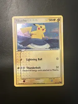 Pokemon Card - Error Inverted Back Pikachu POP Series 5 12/17 Holo Rare NM 2007 - Image 1