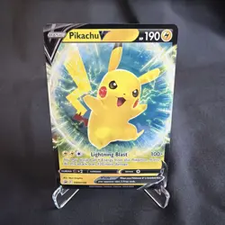Pikachu V Black Star Promo Full Art Ultra Rare Pokemon Card SWSH198 (NM) - Image 1