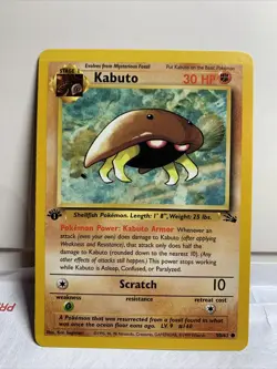 1999 POKEMON FOSSIL SET 1ST EDITION Kabuto CARD 50/62 MINT CONDITION Pack Fresh - Image 1