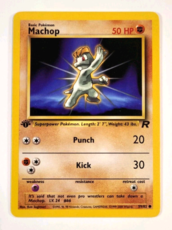 Machop - 59/82 - Team Rocket - 1st Edition - Vintage WOTC era Pokemon Card - Image 1