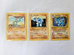 1999 Base Set Machamp 1st Ed Holo #8 Pokemon Card w Machoke + Machop Evolution - Image 2
