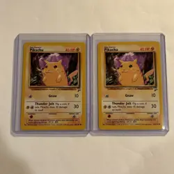 Vintage Pokemon Card Lot Pikachu Base Set 2 Pack Fresh Mint - Image 1
