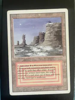 MtG Magic the Gathering Revised Edition 1994 Plateau Dual Land Lightly played - Image 1
