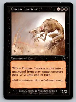 MTG 1999 Magic: The Gathering Urza's Destiny LP Disease Carriers 57/143 - Image 1