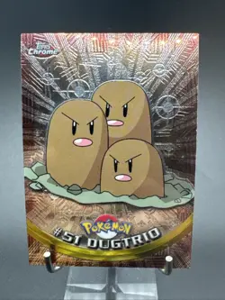 DUGTRIO #51 Topps Chrome 2000 TV Animation Pokemon Card - Image 1