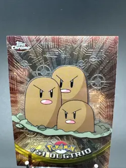 DUGTRIO #51 Topps Chrome 2000 TV Animation Pokemon Card - Image 2