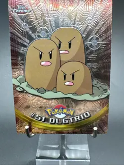 DUGTRIO #51 Topps Chrome 2000 TV Animation Pokemon Card - Image 3