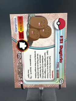 DUGTRIO #51 Topps Chrome 2000 TV Animation Pokemon Card - Image 4