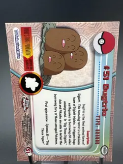 DUGTRIO #51 Topps Chrome 2000 TV Animation Pokemon Card - Image 5