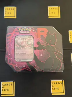 Pokemon Team Rocket Tin (Team Rocket's Mewtwo ex Promo) w/ 5-Packs BRAND NEW - Image 1