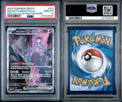 2025 POKEMON DRI SPECIAL ILLUSTRATION RARE #231 TEAM ROCKET'S MEWTWO EX PSA 10 - Image 3
