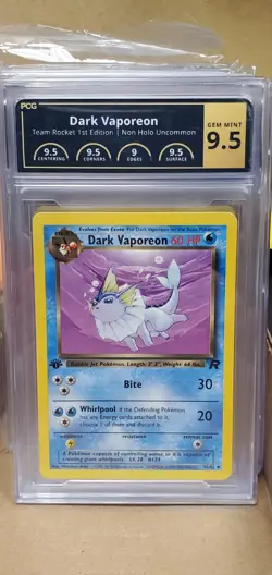 Pokemon PCG 9.5 GEM MINT Dark Vaporeon 45/82 Team Rocket 1st Edition Uncommon - Image 1