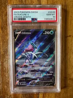 POKEMON TCG - CROWN ZENITH GALARIAN GALLERY - SUICUNE V GG38/GG70 - PSA 10 - Image 1
