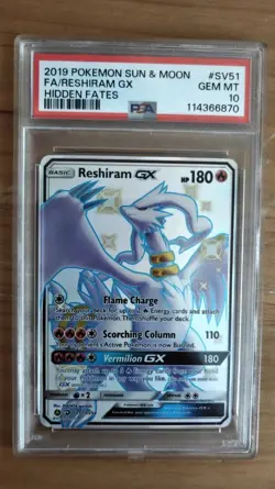 Reshiram GX SV51/SV94 - Hidden Fates Shiny Vault - PSA 10 GEM MT - Pokemon - Image 1