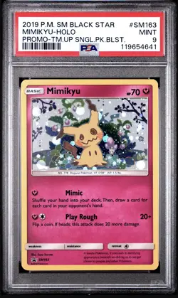 2019 POKEMON SM BLACK STAR PROMO TEAM UP SINGLE PACK BLISTERS MIMIKYU-HOLO PSA 9 - Image 1
