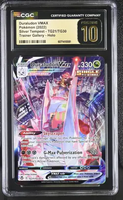 CGC 10 PRISTINE Duraludon VMAX Silver Tempest TG21/TG30 Trainer Gallery Pokemon - Image 1
