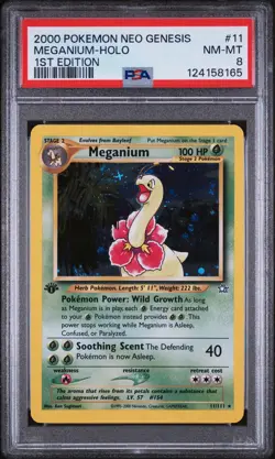 Pokemon TCG Meganium Neo Genesis 1st Edition - PSA 8 - Image 1