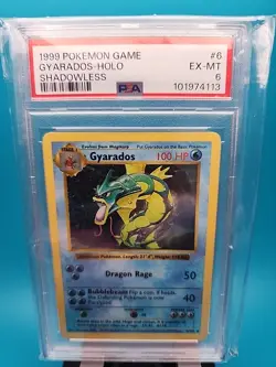 Pokemon Gyarados Holo Rare 1st Edition Shadowless Base Set #6 PSA 6 - Image 1