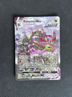 Rayquaza VMAX 218/203 LP Alternate Art Secret Rare SWSH07 Evolving Skies Pokemon - Image 2