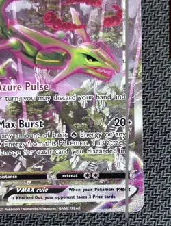 Rayquaza VMAX 218/203 LP Alternate Art Secret Rare SWSH07 Evolving Skies Pokemon - Image 5