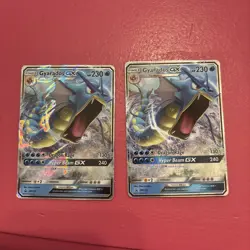 2x Pokemon Gyarados GX SM212 Hidden Fates Holo Black Star Promo LP - Image 1