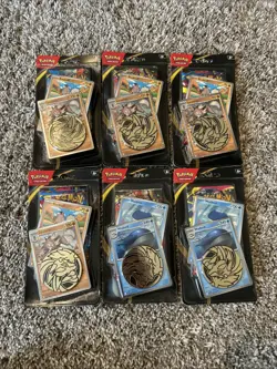 Lot Of 6! Pokemon Mega Evolution Single Blister Lucario Coin Wailord + Lycanroc - Image 1