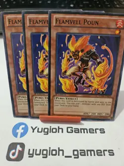 Yu-Gi-Oh Flamvell Poun X3 SDOK 1st Edition Common Light Played - Image 1